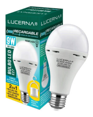 Bombillo Recargable 9 W Lucerna 800 Lumen E27 6.500 K 60 Hz.