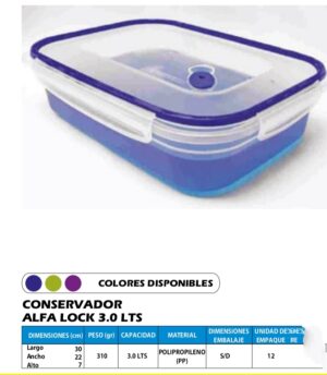 Conservador Hermético 3.Ltros 2163 - Alfa Hogar