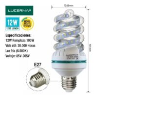 Bombillos Led Espiral 12w Lucerna