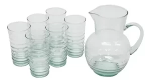 Home Discovery Juego De Jarra Con 6 Vasos Acanalados 1 Jarra